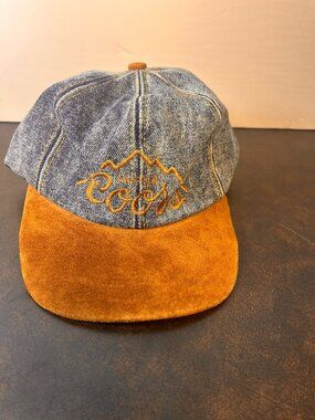 Vintage 90's  Coors Beer Denim Acid Washed Baseball Cap Hat Suede Brim